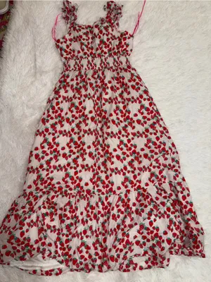 Betsey Johnson Pink and Red Strawberry-Print Maxi Dress thumbnail 4