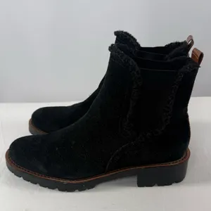 Sam Edelman Jaclyn Suede Sherpa Lined Chelsea‎ Boot in Black Size 6 thumbnail 7