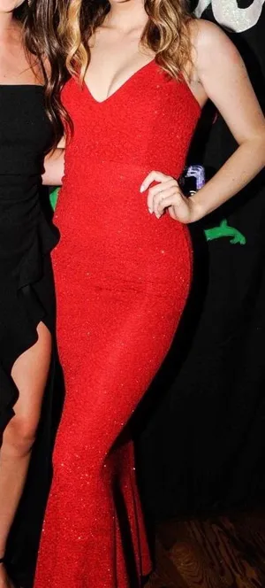 Red Sparkly Formal Dress thumbnail 1