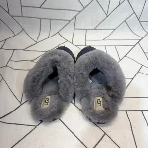 UGG Scuffette II Slippers Size 9 Navy Blue Grey Sheepskin Suede Mules 1106872 thumbnail 5