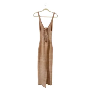 Torn by Ronny Kobo Darcey Snowy Knit Crochet Dress in Lark and White Medium thumbnail 4