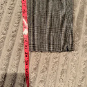 Banana Republic Glen Plaid Wool Blend‎ Ankle Zipper Trousers Black White 0 thumbnail 6