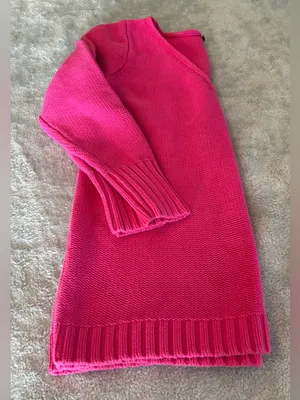 Women’s Long Sleeve V-Neck Pink Sweater Size Large 100% Cotton thumbnail 7