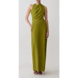 Meshki Maxi Dress Halter Gianna Size S Olive Green thumbnail 12