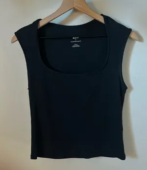 Black Square Neck Tank Top thumbnail 1