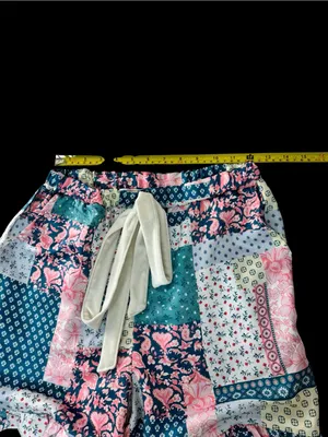 Simply Southern Patchwork Short Pajama Set - Pink, Teal & Cream thumbnail 7