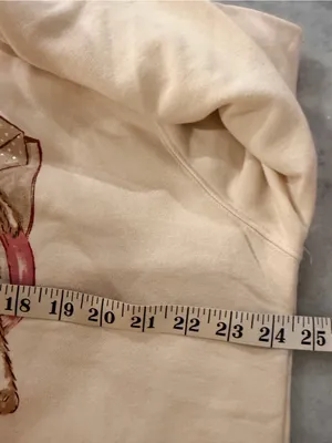 NWOT Maeve Anthropologie Size L Dog Gift Bow Graphic Sweatshirt Beige Gold thumbnail 8