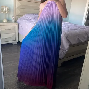 L’Atiste by Amy Pleated Rainbow Halter Maxi Dress thumbnail 1