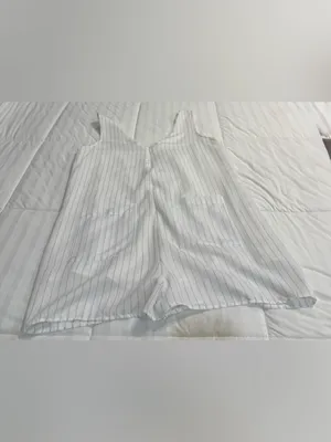 Le Lis White Romper Shorts with Thin Blue Stripes thumbnail 5