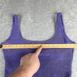 Aerie Lurex Crinkle Babewatch One Piece Swimsuit Purple Size XL thumbnail 8