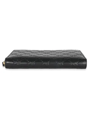 Gucci Black Embossed GG Zip Wallet with Gold Hardware thumbnail 4