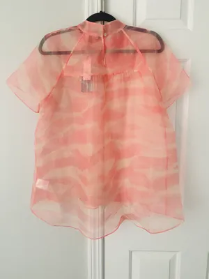 Anthropologie Daniel Rainn Mock Neck Organza Blouse, Size L thumbnail 9