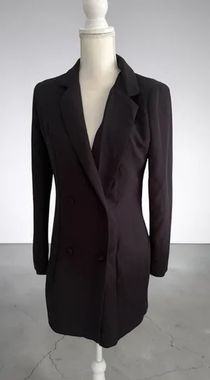 SHEIN Black Tuxedo Blazer Long Sleeve Dress Size Medium thumbnail 1