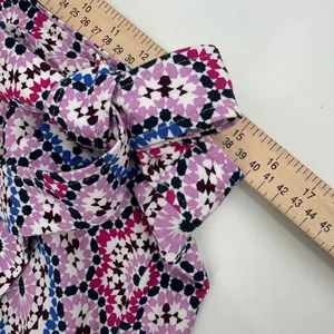Loft Petites Skirt Womens 10P Purple Geometric Medallion Linen Blend Wrap Midi thumbnail 8