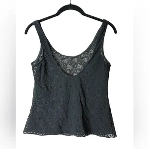 Black Sheer Mesh Lace Tank Top WhimsiGoth Dark Fairy Grunge Small thumbnail 4