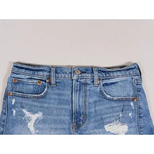 Abercrombie & Fitch Mom Shorts Mid Rise Size 0 Blue Denim Distressed 90s Retro thumbnail 4