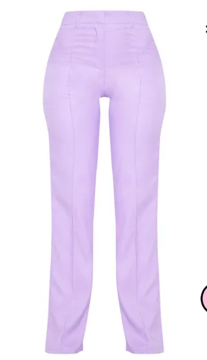Pretty Little Thing s Purple High Waisted Straight Leg Trousers thumbnail 5