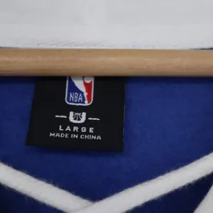 NBA Philadelphia 76ers Lace Up Hoodie Large Blue White Raglan Sweatshirt thumbnail 3