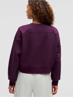 Lululemon Perfectly Oversized Cropped Crew *French Terry, Purple, Size 6 thumbnail 3