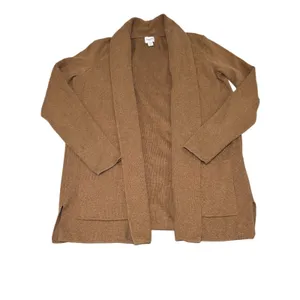 J.Crew Camel Open Front Cardigan Size‎ XS Longline Knit Coatigan Tan Brown thumbnail 4
