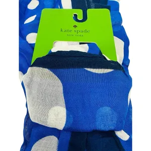 Kate Spade New York Blue W/white Dot Oblong Scarf‎ Designer Feminine NWT thumbnail 2