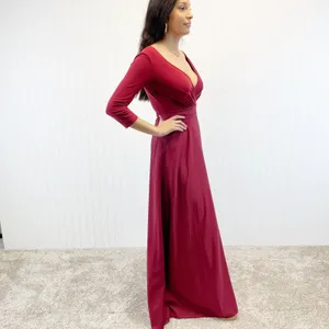 Alfred Sung Jersey‎ Mikado Gown Dress Womens 4 Burgundy Formal Holiday Gala thumbnail 8