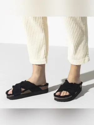 PAPILLIO By BIRKENSTOCK Women's Daytona Platform Black Shearling Sandal Sz 38 thumbnail 13