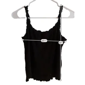 H&M Divided Black Ribbed‎ Lace Trim Camisole Tank Top Lettuce Edge Hem Womens thumbnail 5