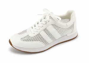 Dolce Vita White Mesh Lace-Up Sneaker with Tan Outsole thumbnail 1