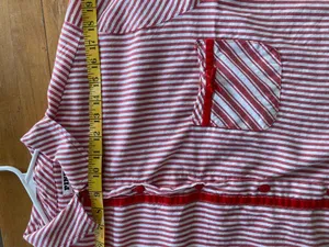 PINK Victoria's Secret Red & White Striped Button-Up Pajama Top thumbnail 6