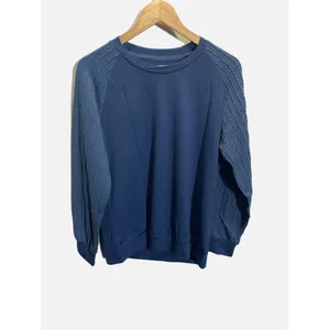 Womens Navy Blue Cable Knit Raglan Sleeve Crewneck Sweatshirt Size‎ Medium thumbnail 3