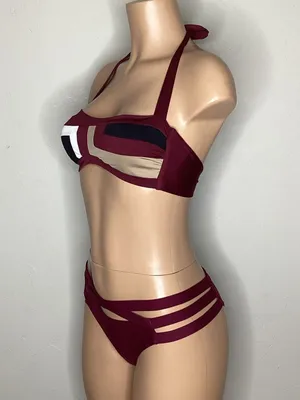 New. PQ & Becca color block bikini. Small. Retails $159 thumbnail 3