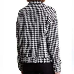 NWOT Sanctuary Ashley Jacket / Top Bouclé Houndstooth Size L thumbnail 2