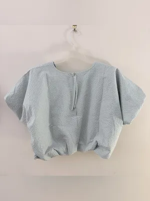 Hunter Crop Bubble Blouse in Surf‎ Spray XL NWT thumbnail 7