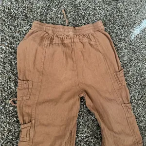 Free People Feel Good‎ Utility Pull On Pants Sz XS Boho Linen Gauzy Brown thumbnail 7