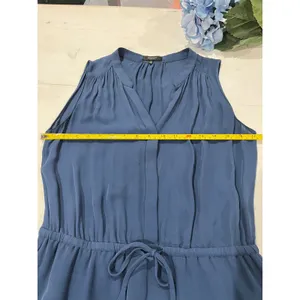 Babaton Silk Dress Sleeveless Drawstring Waist‎ Casual Blue Size S thumbnail 3