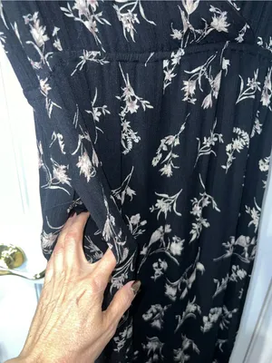 Polagram Black Floral Wrap Maxi Dress Size Small NWOT Boho thumbnail 7