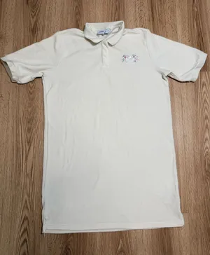 Adidas Originals Floral Embroidered Terry‎ Polo Dress Women's L Cream thumbnail 1