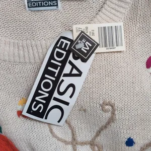 Basic Editions Halloween Sweater Vintage Pumpkins Candy Corn Novelty M Orange Size M thumbnail 8