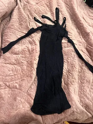 Women's One-Shoulder Black Tie-Detail Dress thumbnail 1