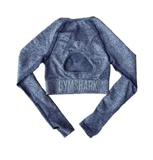 Flex Long Sleeve Active Blue crop Top thumbnail 4