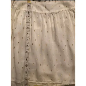 Aerie Cream Flowy Gold Metallic Clip Dot Cropped Cami Top Sz M thumbnail 6