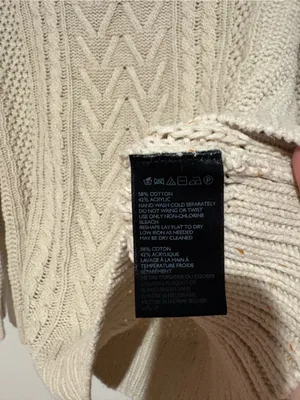 BDG‎ Urban outfitters Cable Knit elbow patch Crewneck Sweater cream size medium thumbnail 5