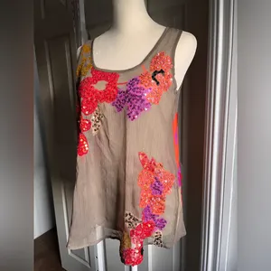Candie's Y2k sheer, intricate sequin-embellished floral embroidery thumbnail 7