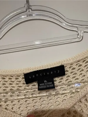 Sanctuary cotton Women’s Open-Knit crochet Sweater cream size‎ XL thumbnail 4