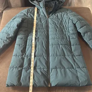 Swiss Tech Women’s Blue Green Puffer Jacket Hooded Quilted Design Size L 12/14 thumbnail 9