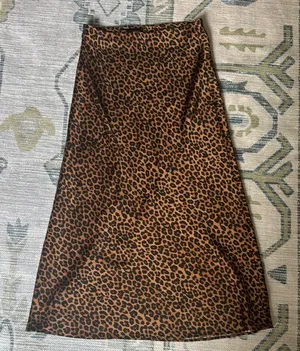 Zara Brown Black Midi A-Line Skirt thumbnail 1