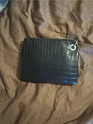 French Connection Black Croc-Embossed Slim double Wristlet with Ring Detail thumbnail 5