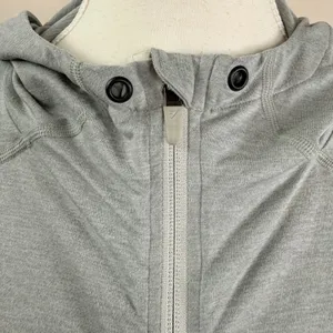 Gymshark Womens Grey Marl‎ Full Zip Training Hoodie Thumbholes GLTT4463 Large thumbnail 7