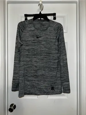 Nike Women's Grey Marled Long-Sleeve Performance Top thumbnail 2
